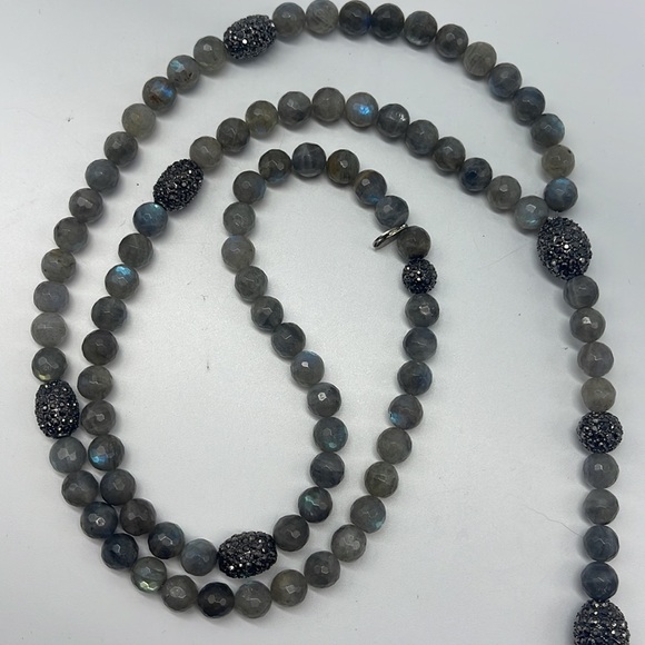 HIPCHIK Labradorite Long Suede Tassel Necklace - Picture 4 of 12